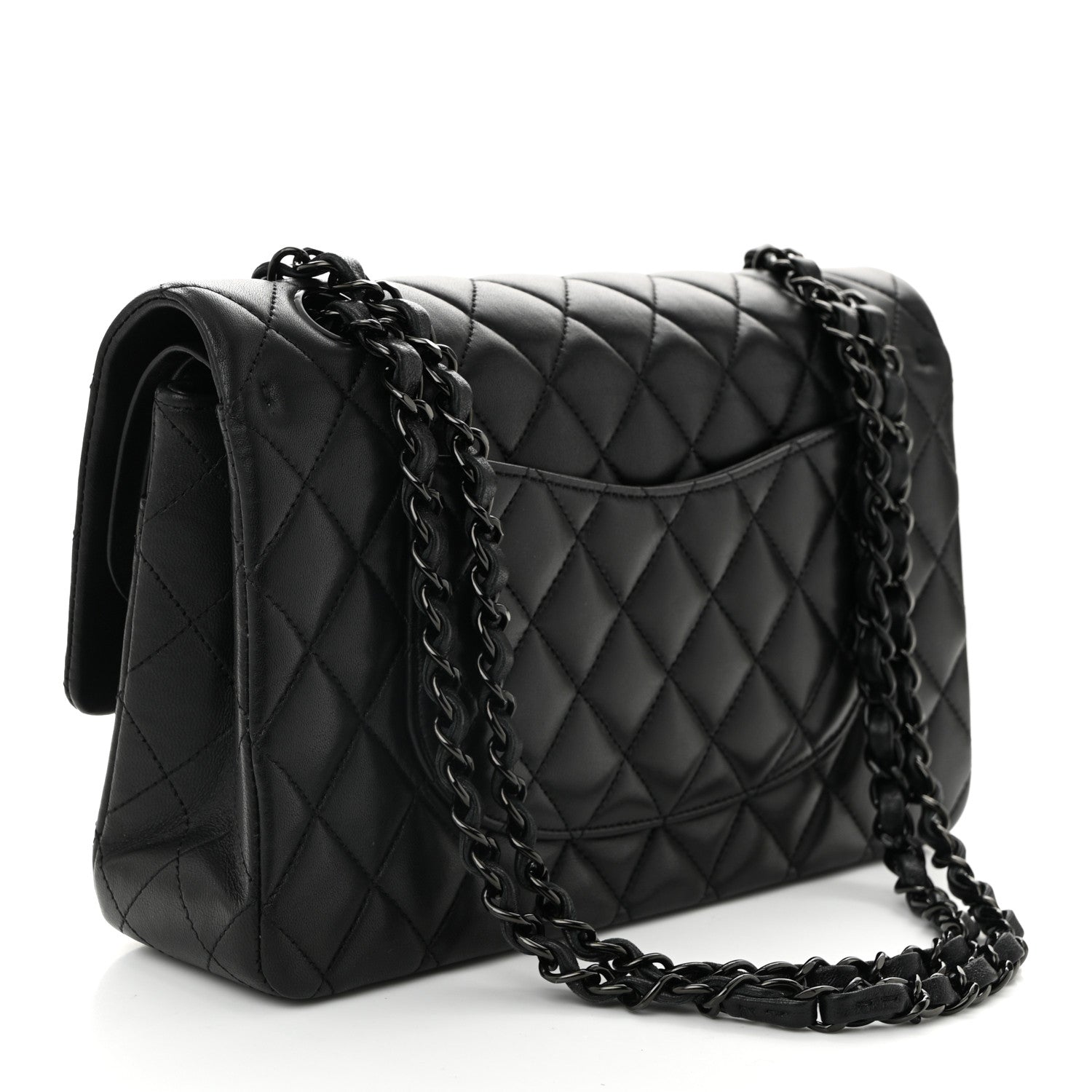 Chanel Lambskin Quilted Medium Double Flap So Black 3 of 11