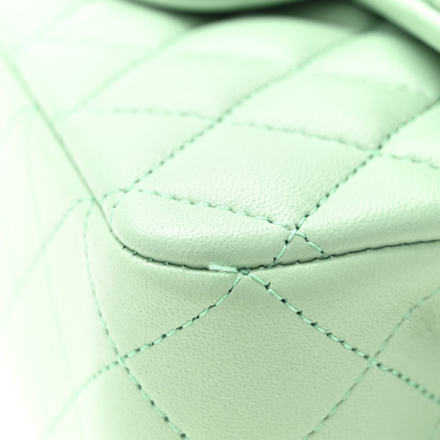 Chanel Lambskin Quilted Mini Top Handle Rectangular Flap Light Green 11 of 12