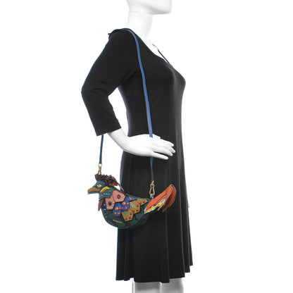 Burberry Snakeskin The Falcon Crossbody Bag Teal 3 of 7