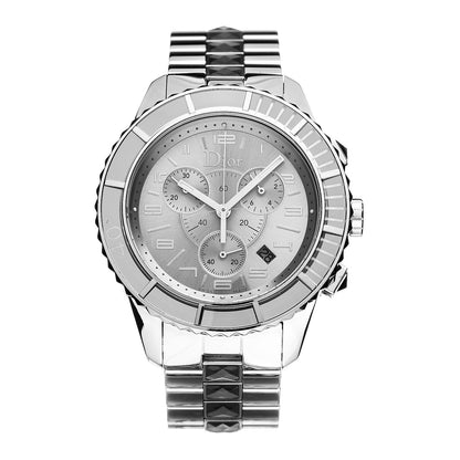 Christian Dior Stainless Steel Sapphire 38mm Christal Chronograph Quartz Watch Grey 1 of 8