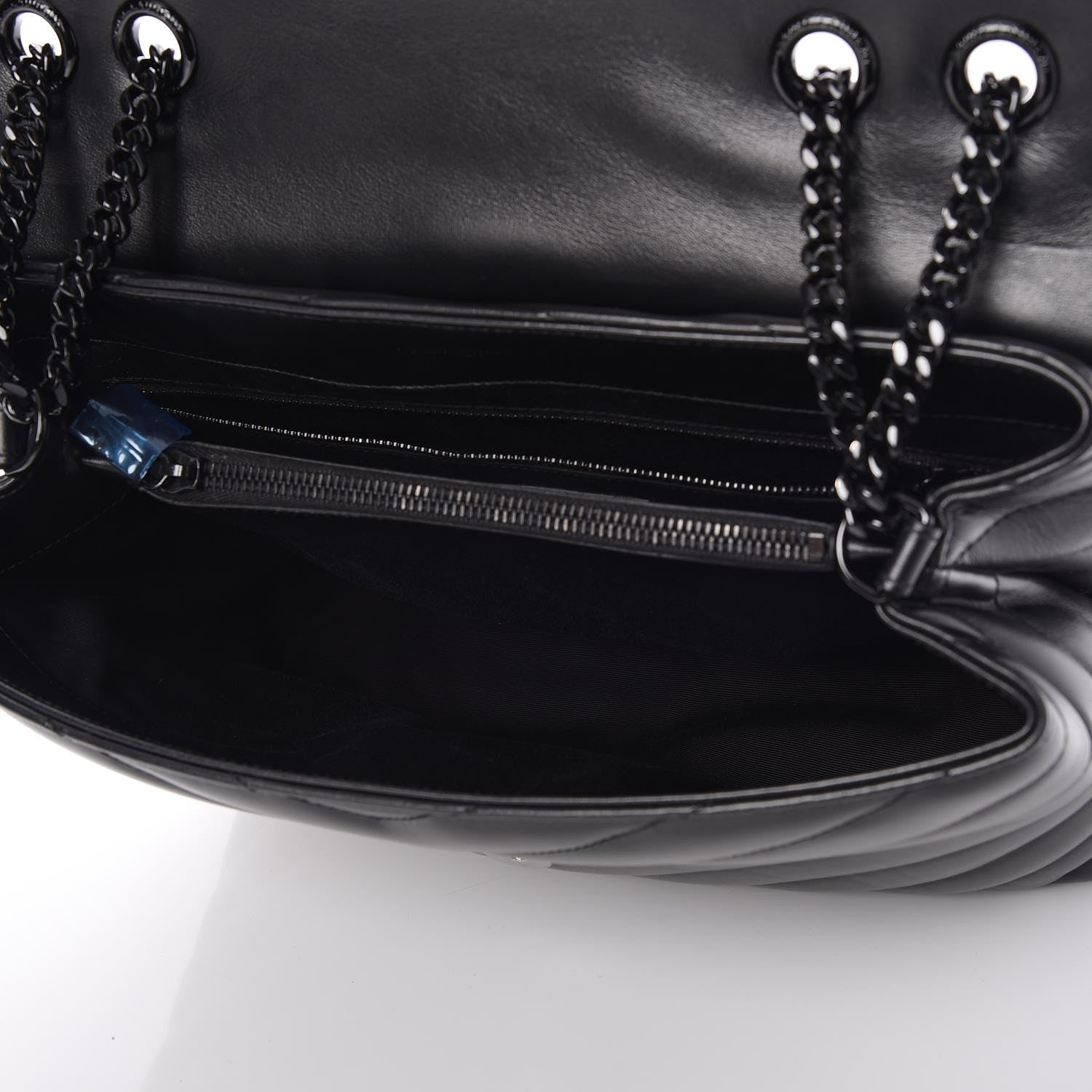 Saint Laurent Calfskin Y Quilted Monogram Medium Loulou Chain Satchel Black 6 of 9