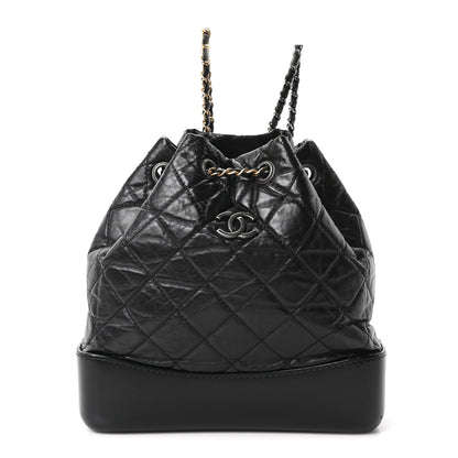 Chanel Aged Calfskin Quilted Small Gabrielle Backpack Black 1 of 10