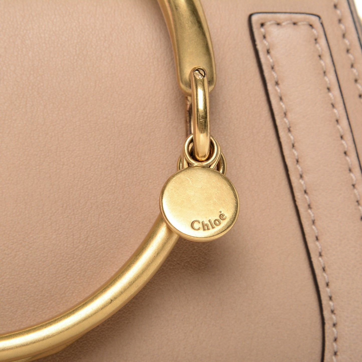 Calfskin Suede Small Nile Bracelet Bag Biscotti Beige