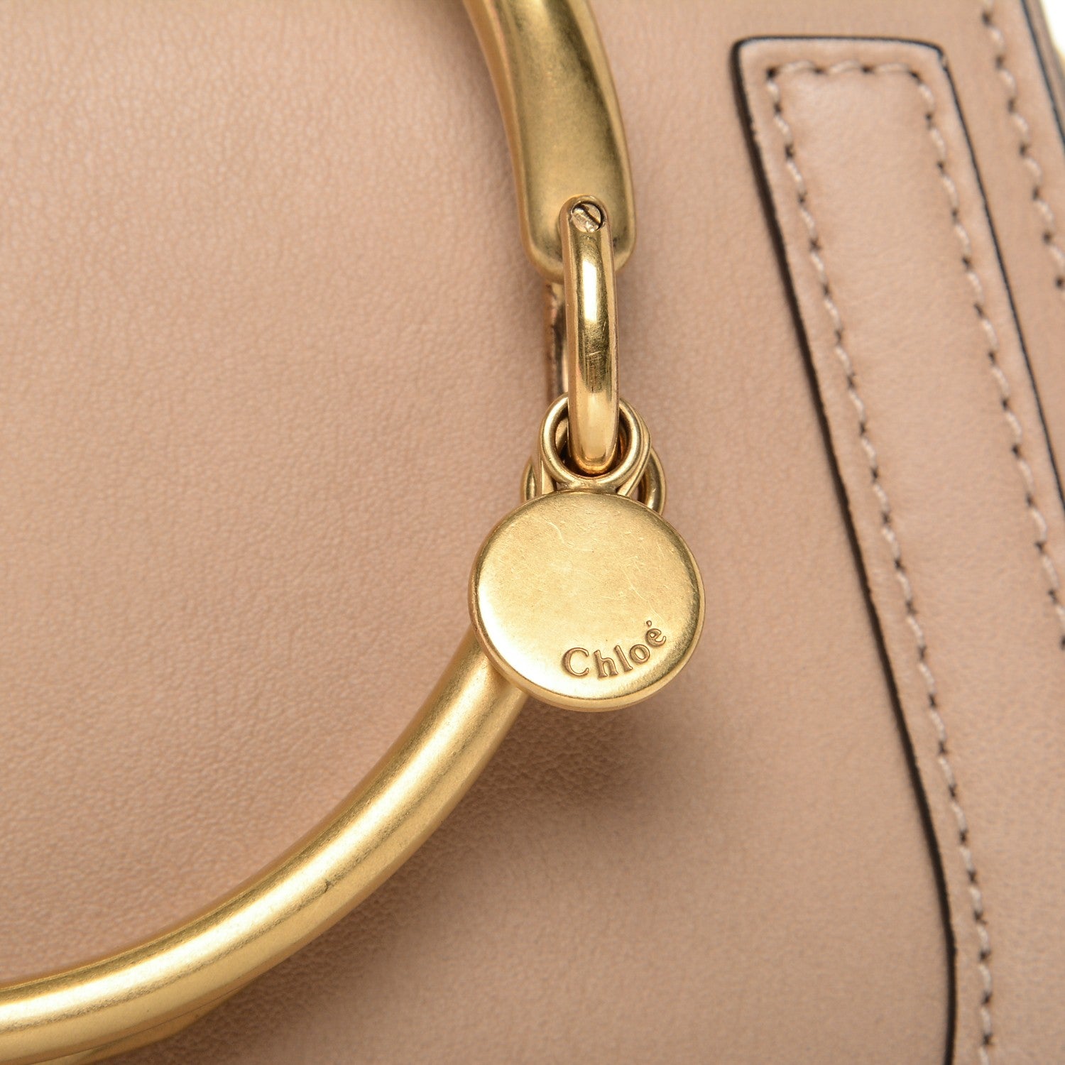 Chloe Calfskin Suede Small Nile Bracelet Bag Biscotti Beige 6 of 8
