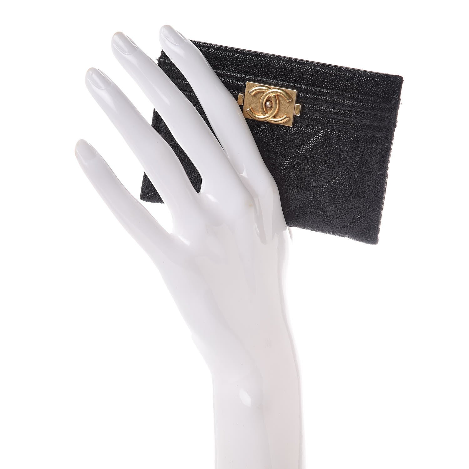 Chanel Caviar Quilted Boy Card Holder Black 2 of 9