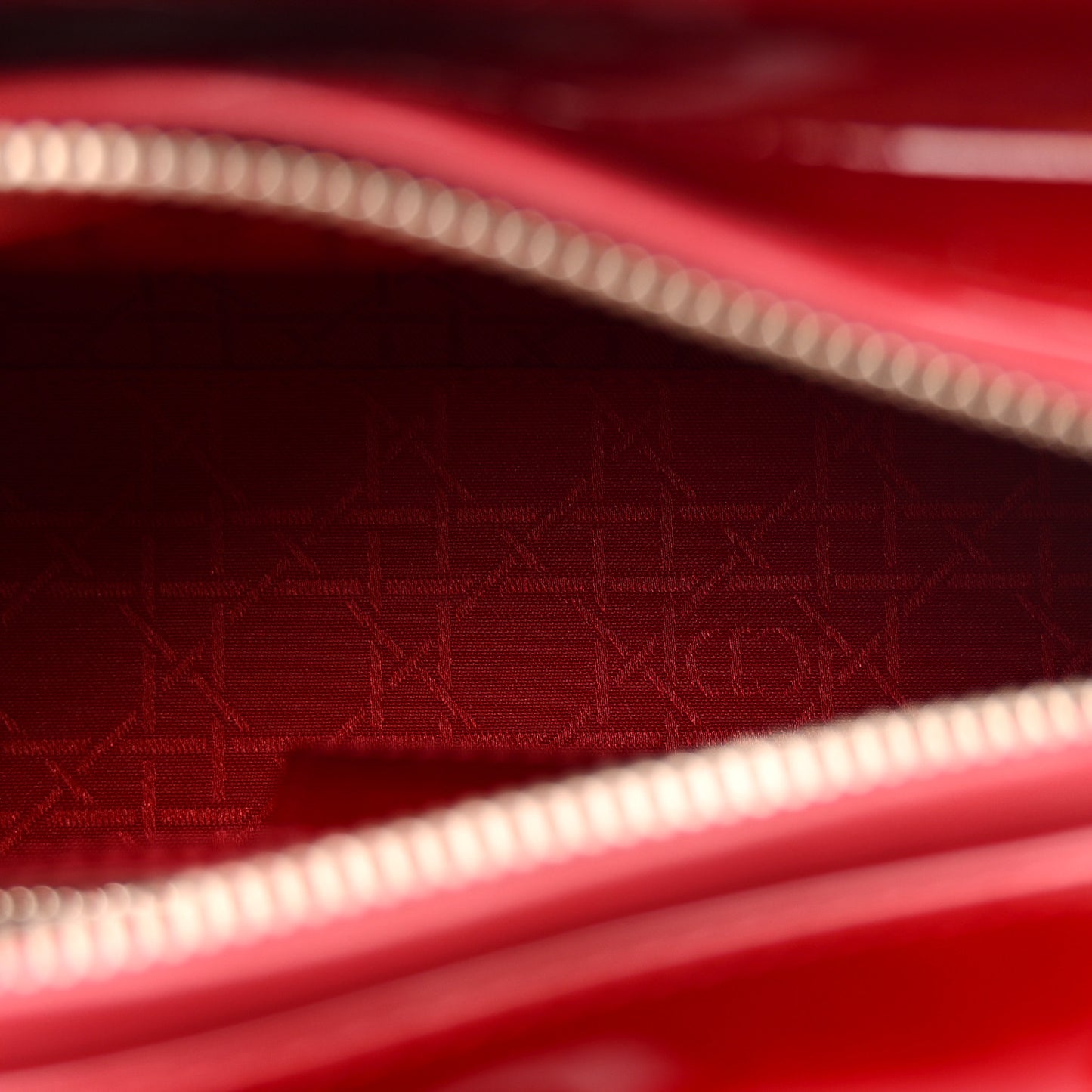 Patent Cannage Medium Lady Dior Red