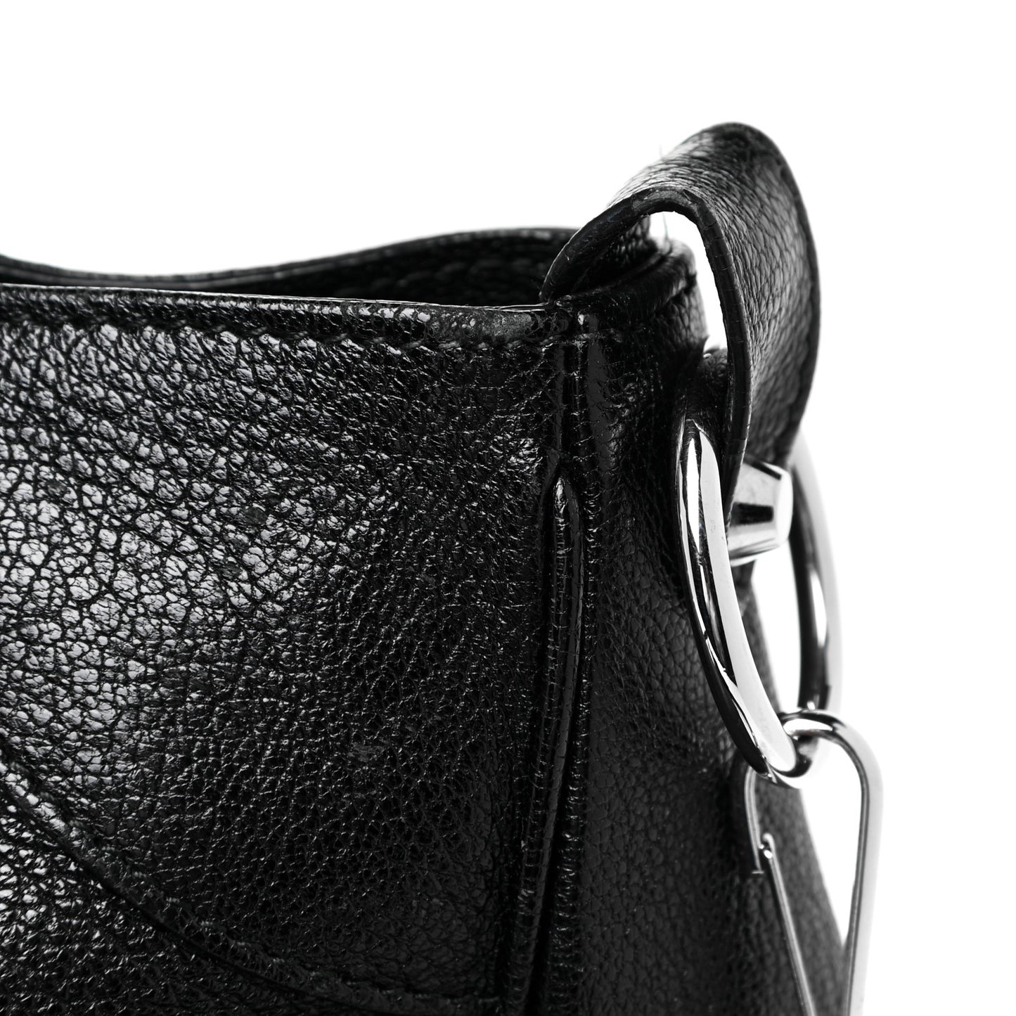 Chevre Silver Metallic Edge Hardware Velo Black