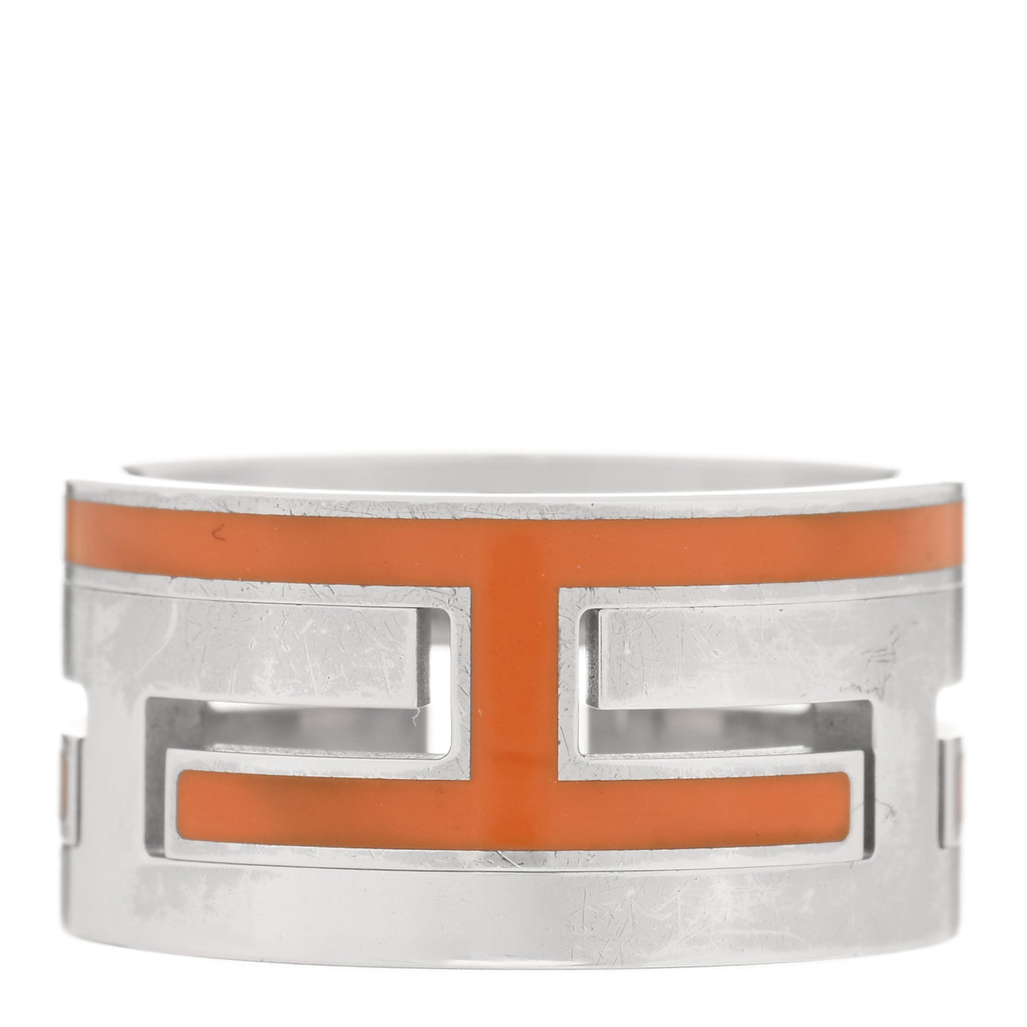 Sterling Silver Enamel Arcane Move H Ring 50 5.25 Orange