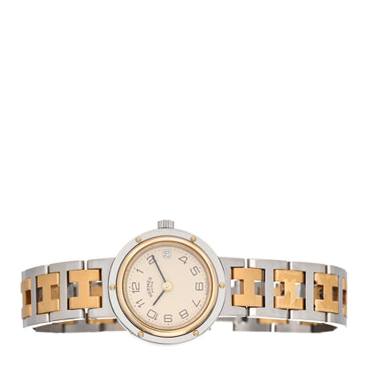 Hermes Stainless Steel 24mm Clipper Quartz Watch Gold 2 of 4