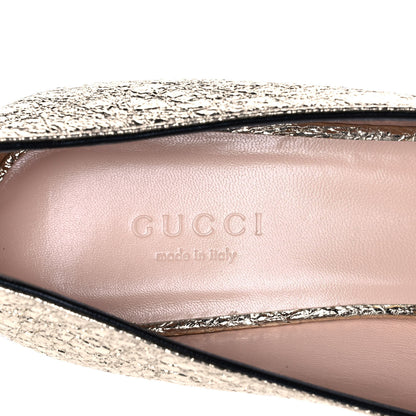 Gucci Galassia GG Marmont Fringe 50mm Loafer Pumps 37 Platino 7 of 10
