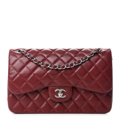 Chanel Caviar Quilted Jumbo Double Flap Dark Red 1 of 16