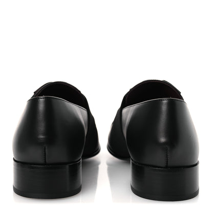Chanel Calfskin Elastic Lace Up Cap Toe CC Loafers 42 Black 6 of 11