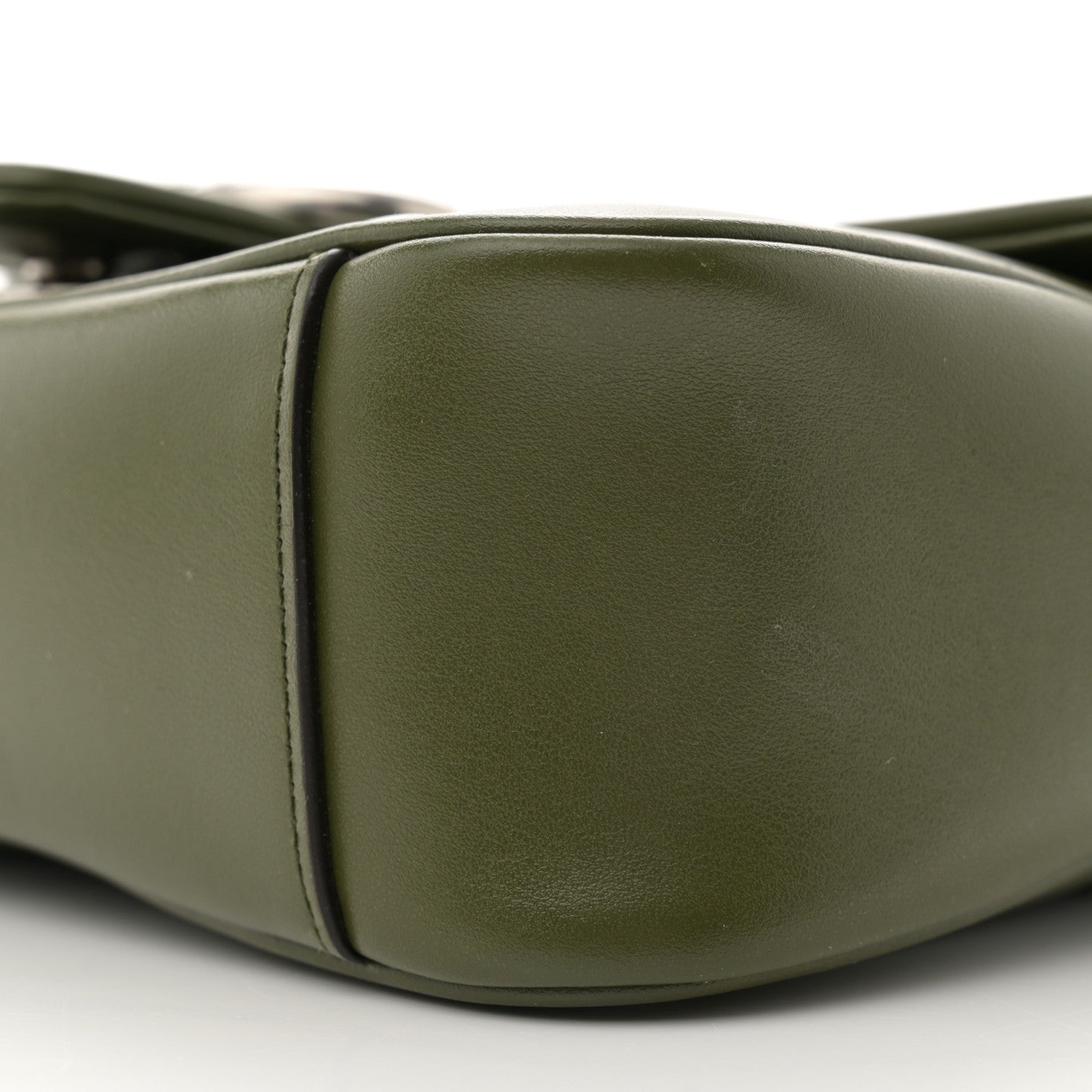 Gucci Calfskin Matelasse Aria Small GG Marmont Shoulder Bag Military Wood 10 of 10