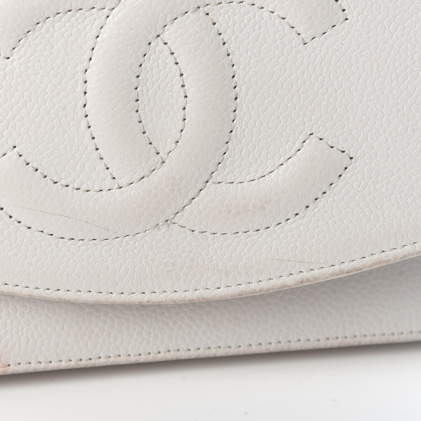 Caviar Timeless CC Wallet on Chain WOC White