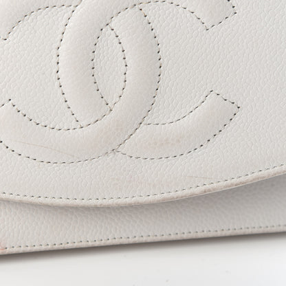 Chanel Caviar Timeless CC Wallet on Chain WOC White 12 of 14
