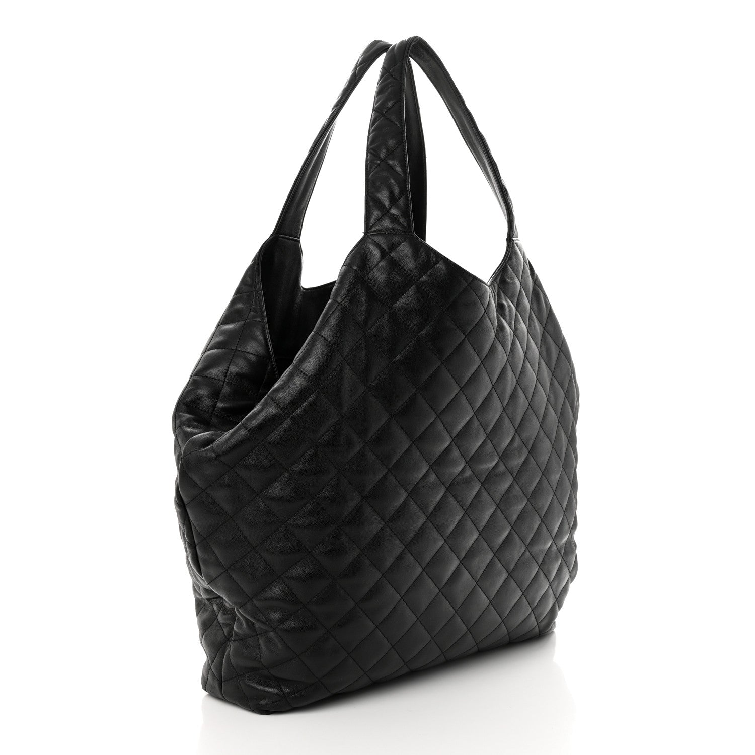 Saint Laurent Lambskin Quilted Maxi Icare Shopping Tote Black 4 of 12