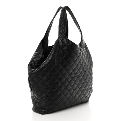 Saint Laurent Lambskin Quilted Maxi Icare Shopping Tote Black 4 of 12
