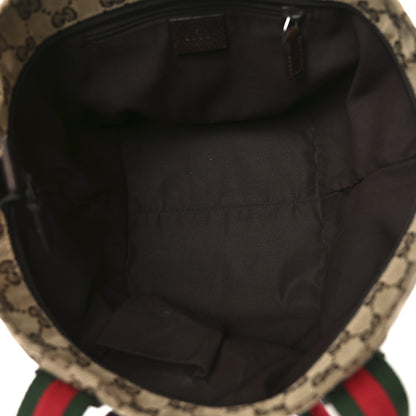 Gucci GG Monogram Small Web Handle Bucket Tote Dark Brown 5 of 10