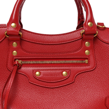 Balenciaga Grained Calfskin Neo Classic Gold Hardware S City Medium Red 8 of 10