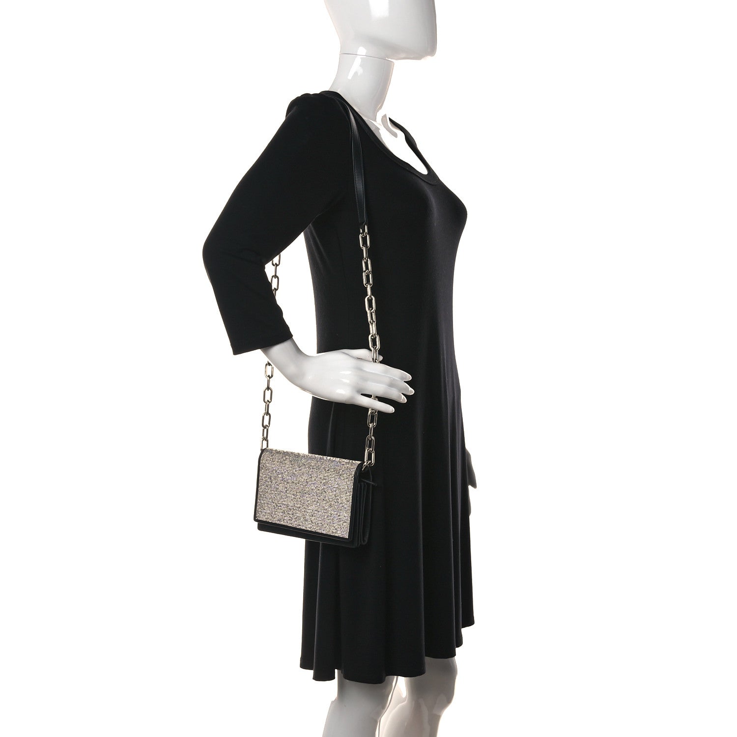 Alexander Wang Rhinestone Mesh Attica Crossbody Bag Black 2 of 13