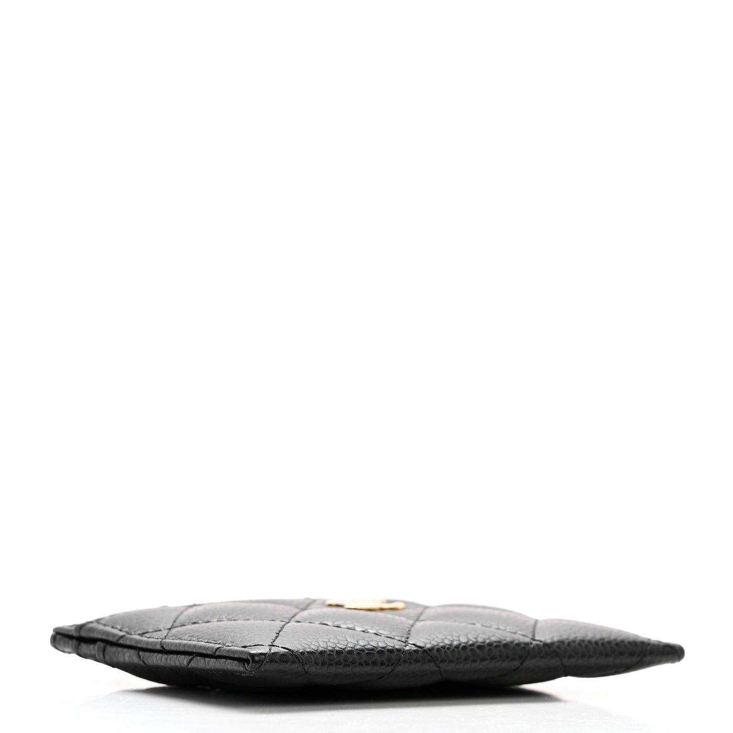 Caviar Quilted Card Holder Black