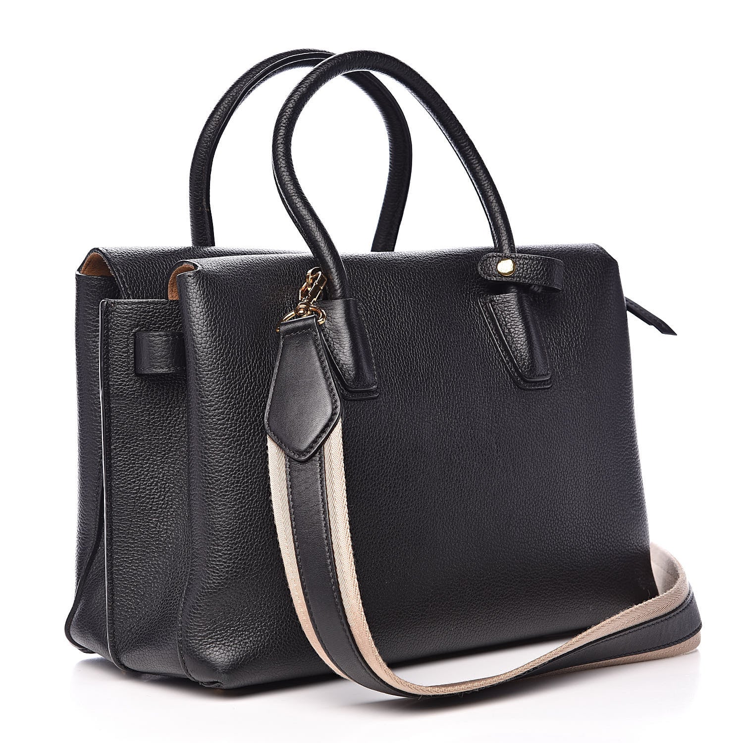 MCM Grained Calfskin Medium Milla Tote Black 3 of 14
