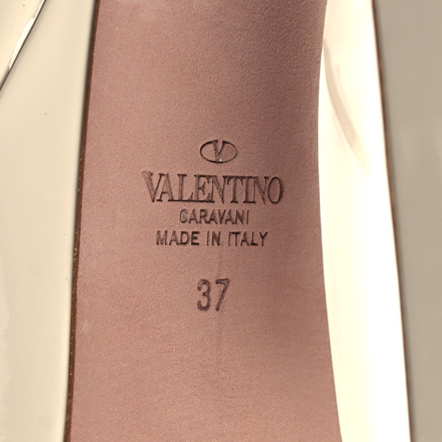 Valentino Garavani Patent Tan-Go 55/155mm Platform Slide Sandals 37 Light Ivory 9 of 9
