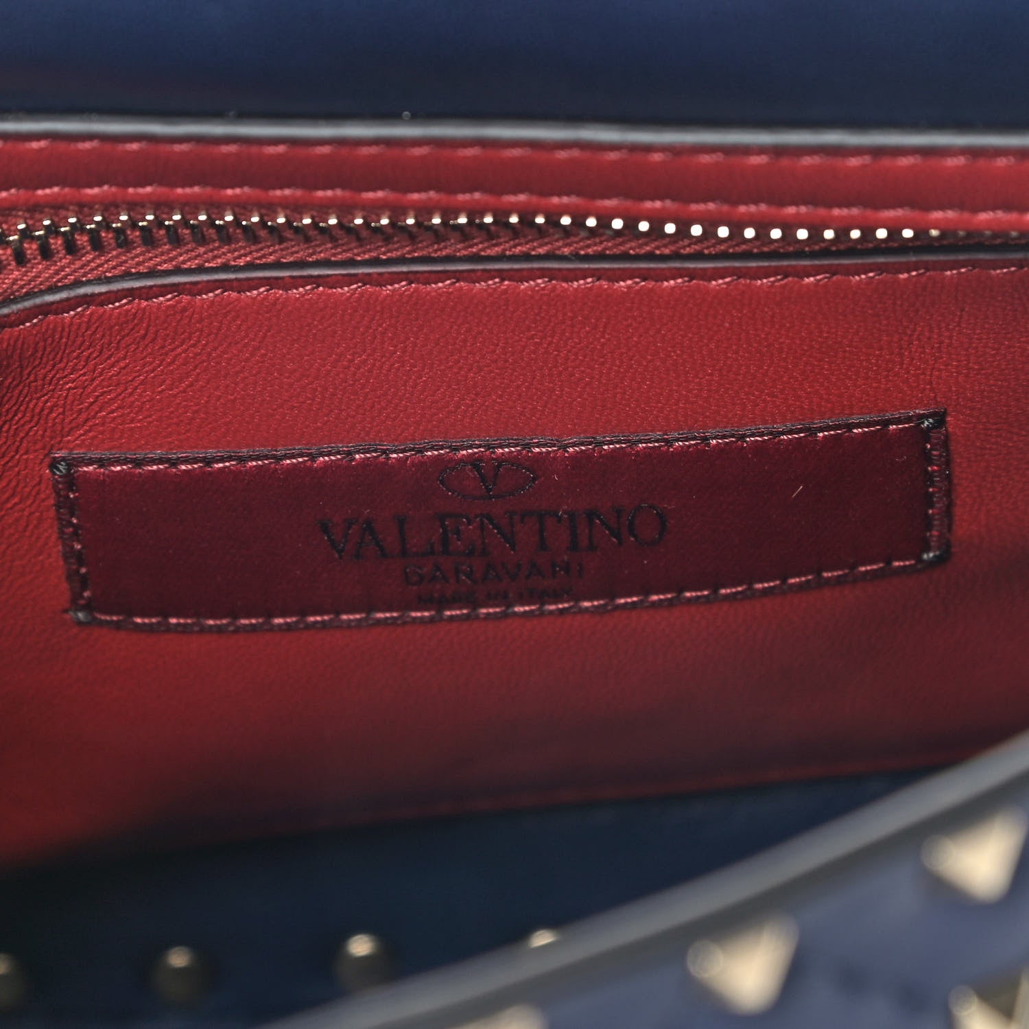 Valentino Garavani Nappa Medium Rockstud Spike Shoulder Bag Marine 6 of 8