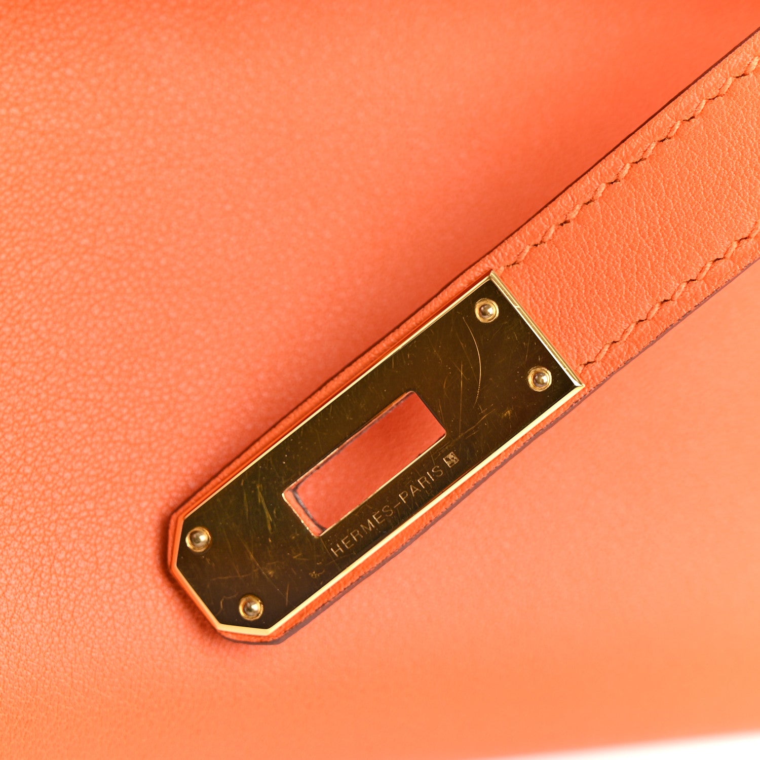 Hermes Swift Kelly Cut Clutch Pochette Orange 8 of 10