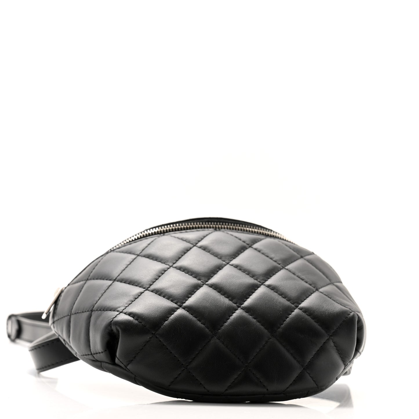 Calfskin Quilted Waist Belt Bag Black