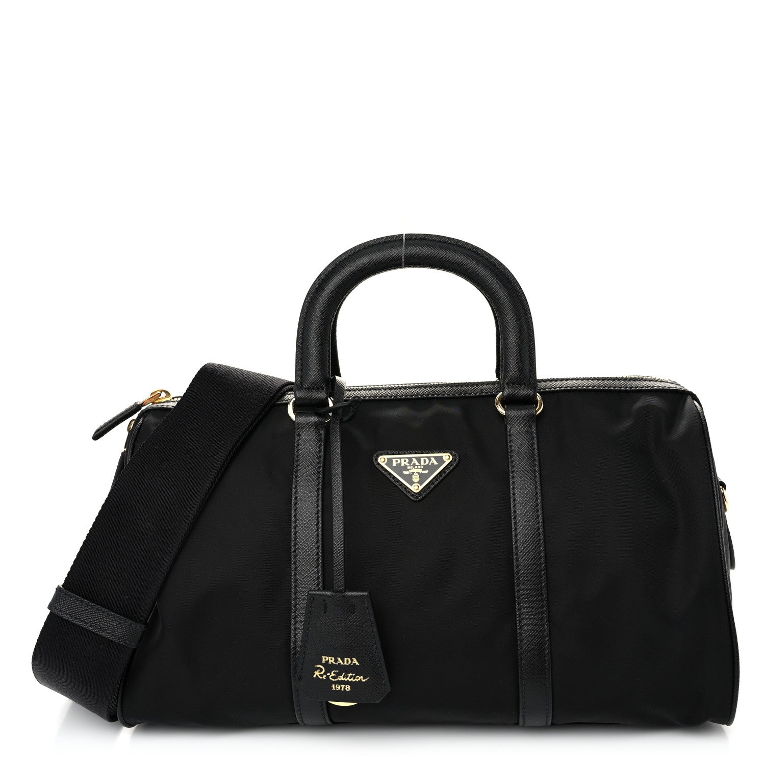 Prada Re-Nylon Saffiano Medium Re-Edition 1978 Top Handle Bag Black 1 of 10