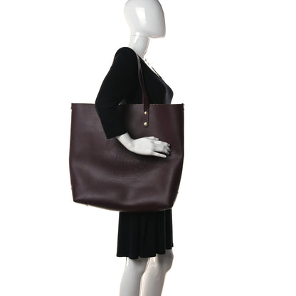 Burberry Calfskin Crest Embossed Large Tote Burgundy 3 of 13