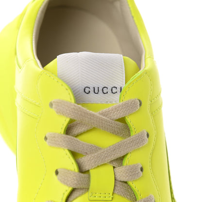 Gucci Calfskin Womens Rhyton Sneakers 38.5 Fluo Yellow 9 of 14
