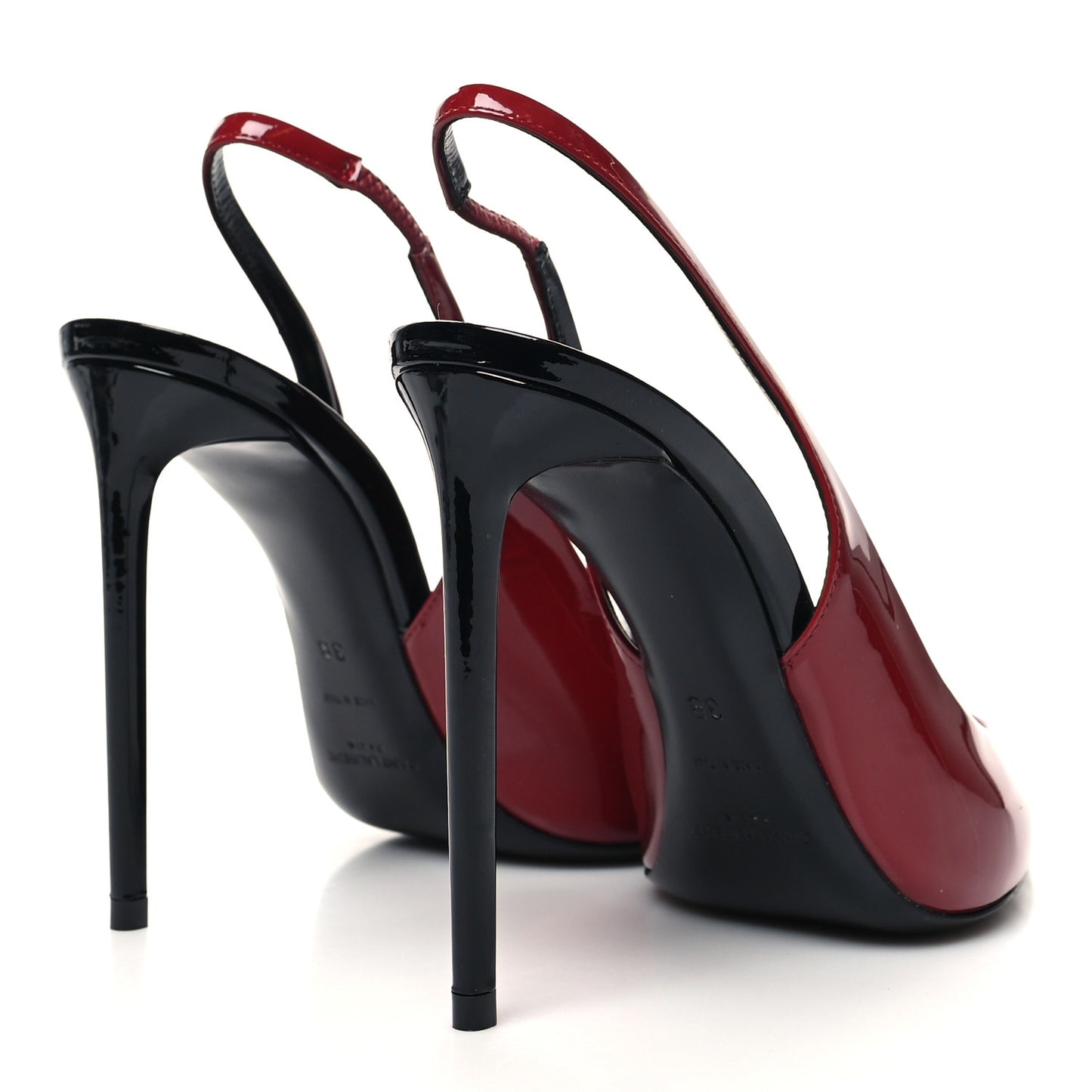 Patent Calfskin Zoe 105 Slingback Pump 38 Red