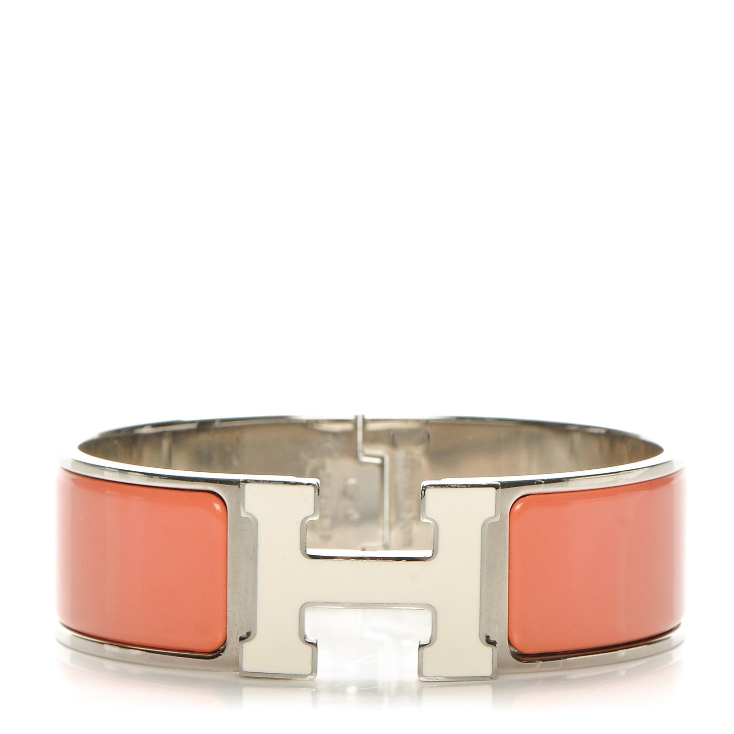 Hermes Enamel Wide Clic Clac H Bracelet GM Orange Fruite 1 of 5