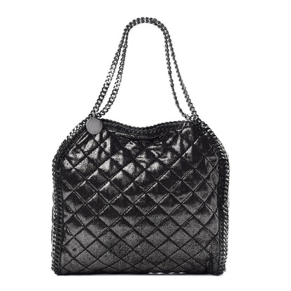 Stella McCartney Metallic Quilted Small Falabella Tote Black 1 of 9