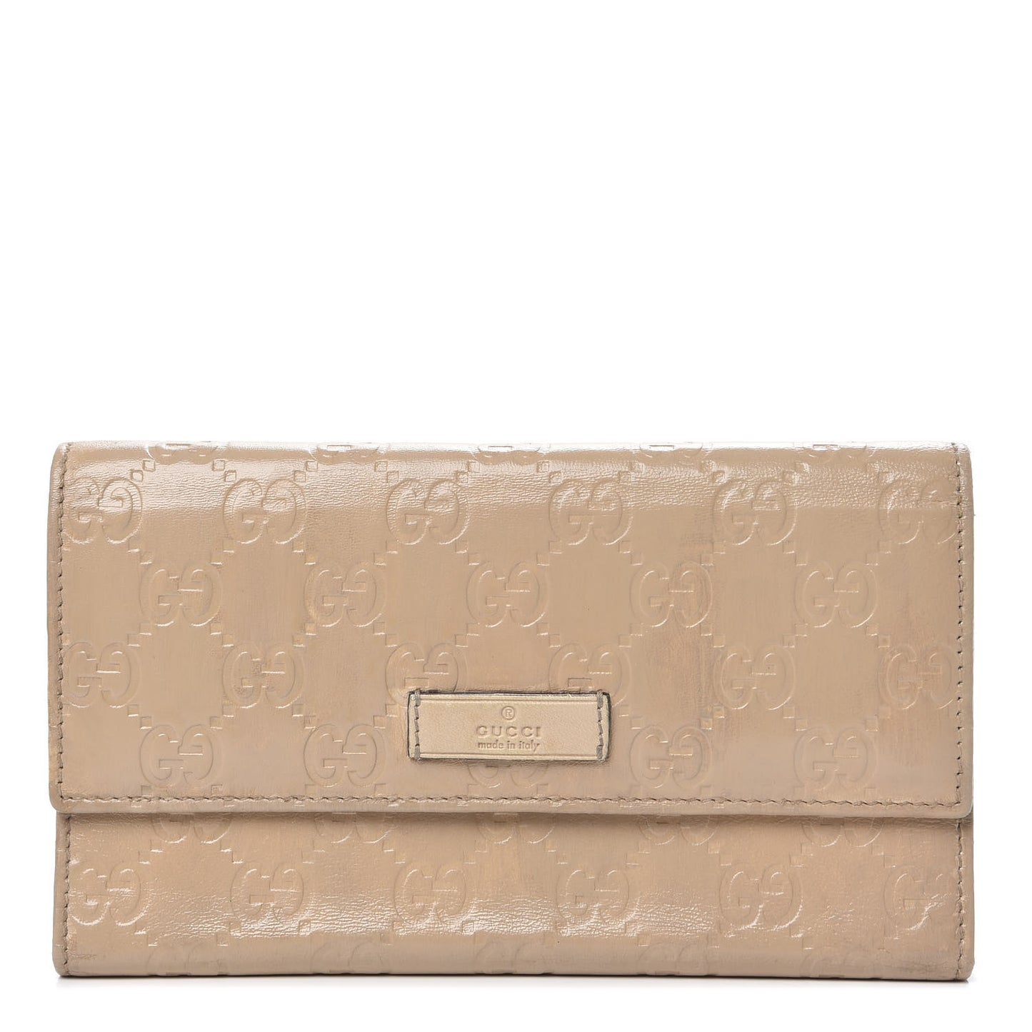 Patent Guccissima Joy Continental Snap Oranizer Wallet Beige