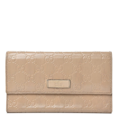 Gucci Patent Guccissima Joy Continental Snap Oranizer Wallet Beige 1 of 13