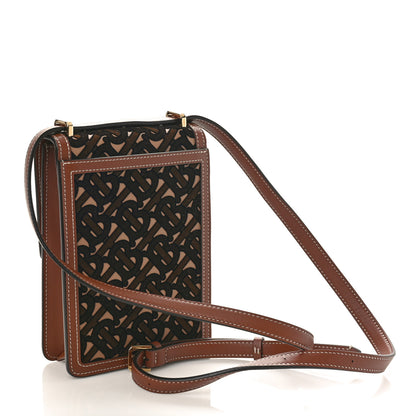 Burberry Velvet TB Mini Robin Crossbody Brown Black 2 of 8
