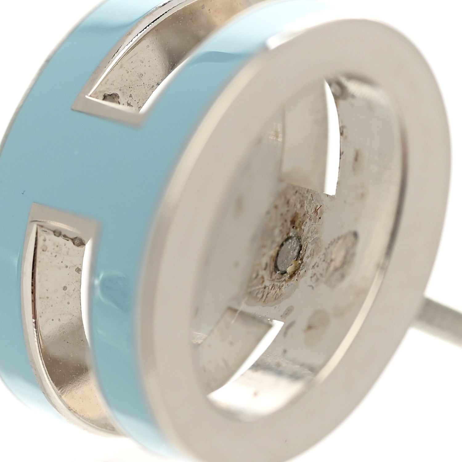 Hermes Palladium Lacquered Mini Pop H Earrings Celeste 8 of 10