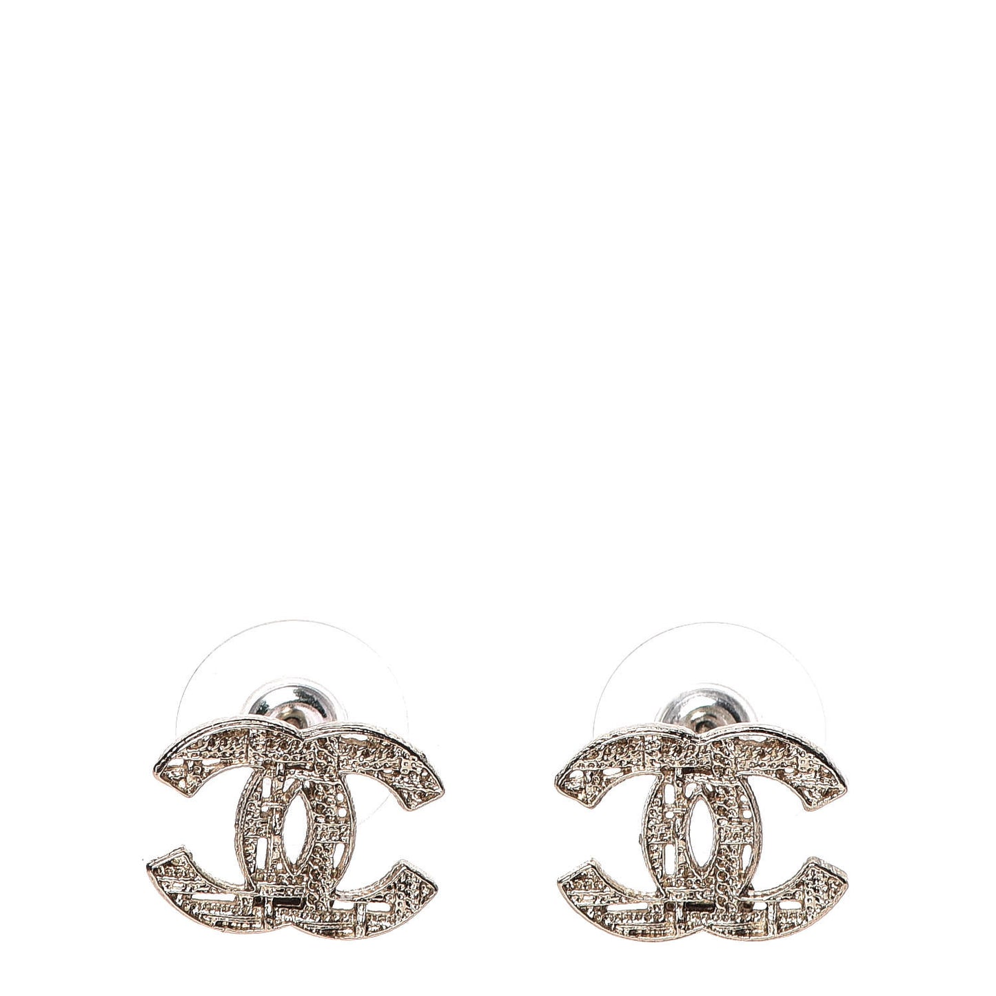 Tweed Effect CC Earrings Gold