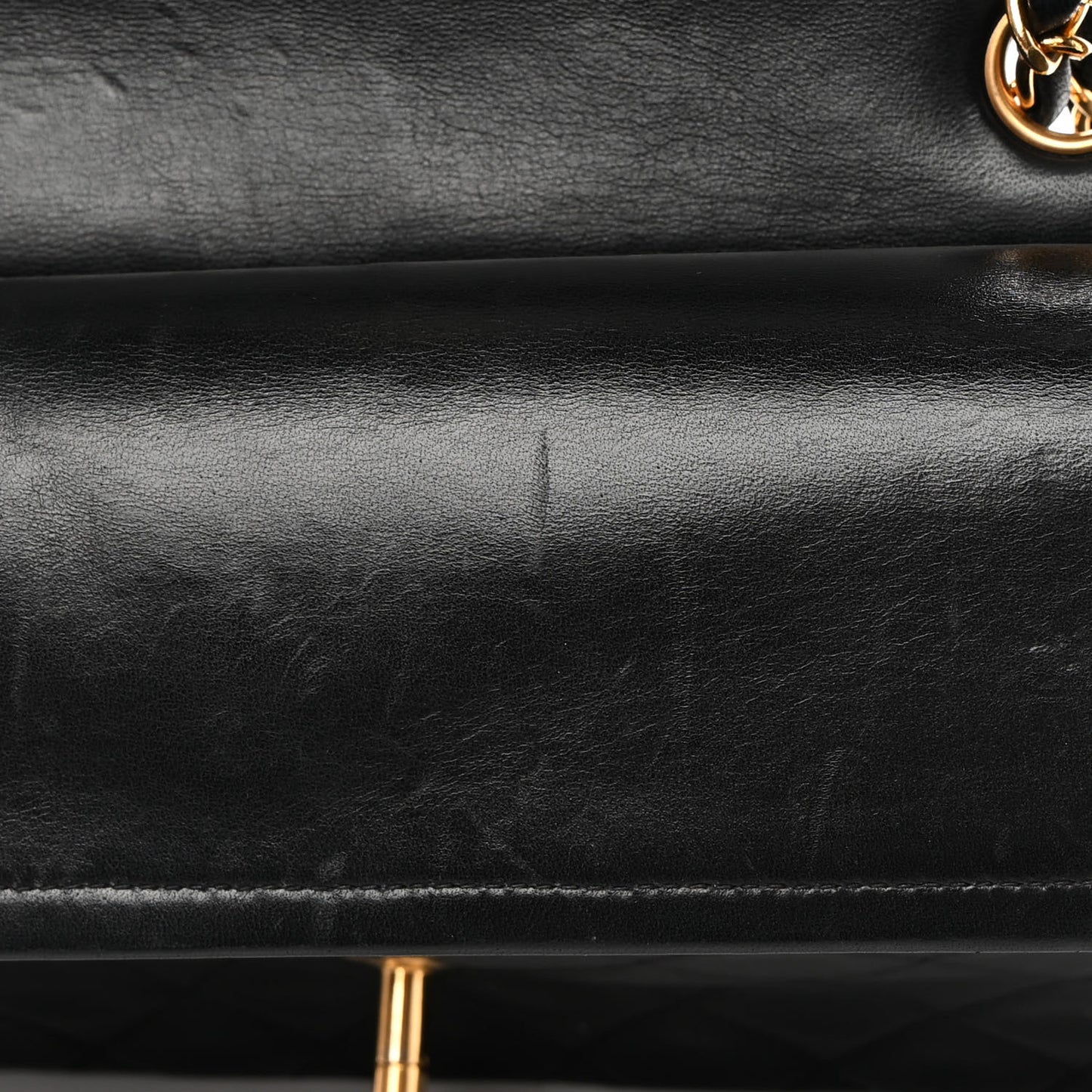 Lambskin Quilted Medium Double Flap Black