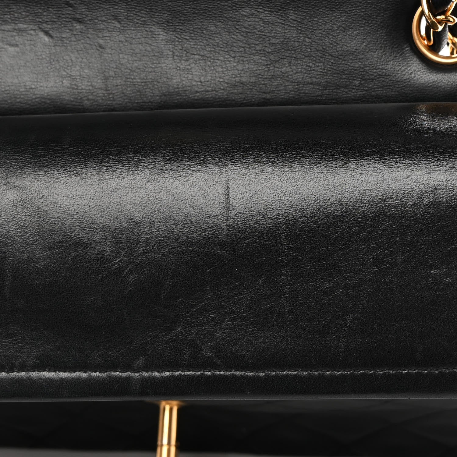 Chanel Lambskin Quilted Medium Double Flap Black 14 of 18