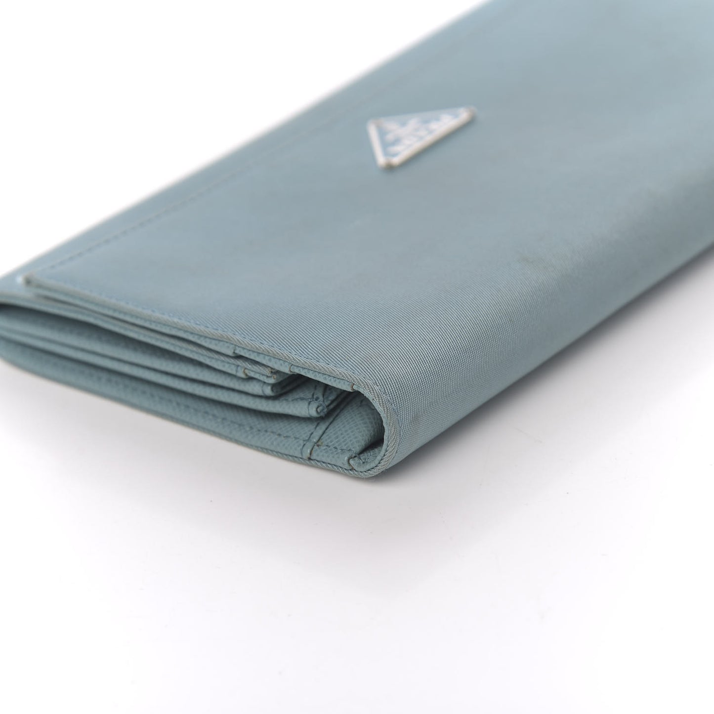 Tessuto Nylon Continental Flap Wallet Turchese