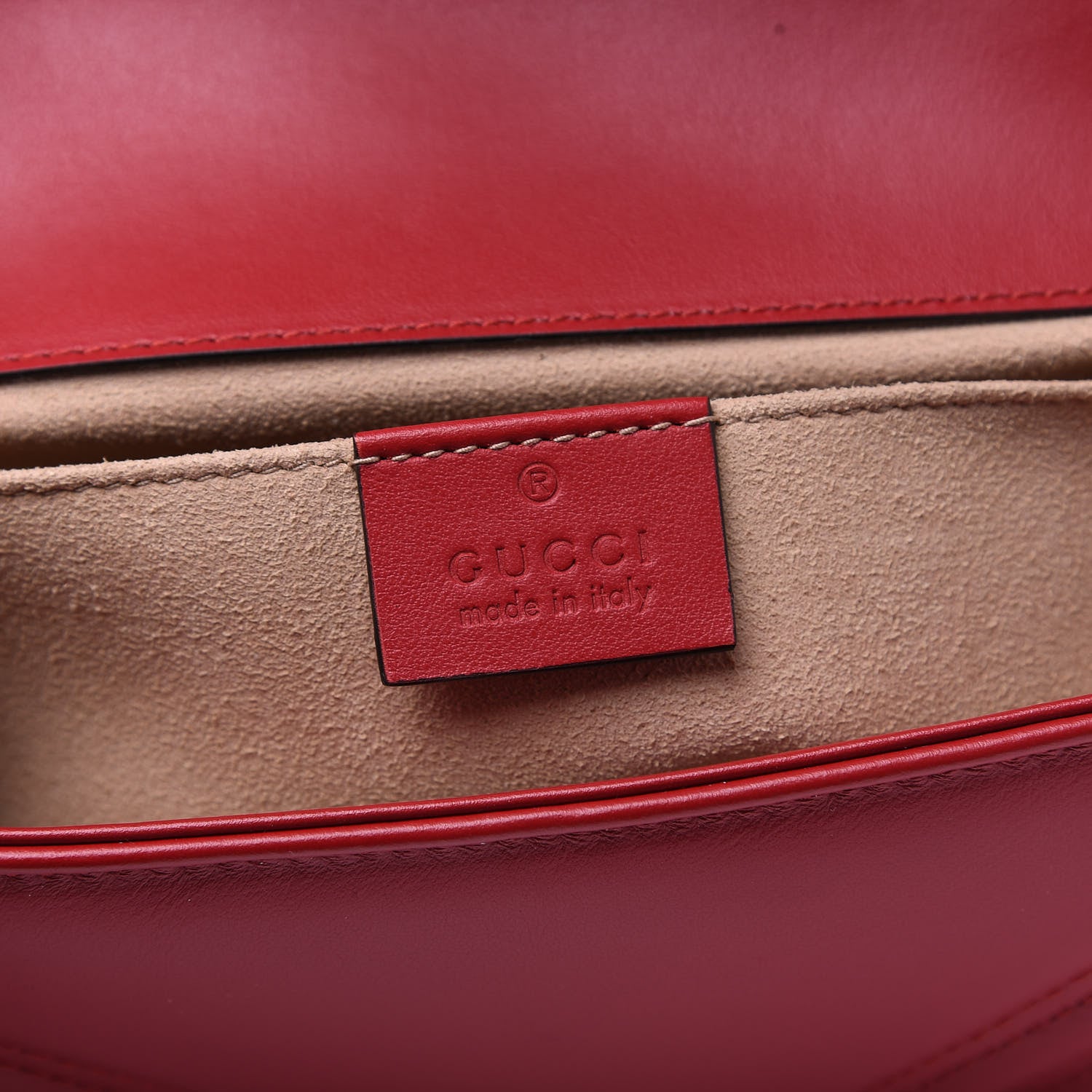 Gucci Calfskin Matelasse Mini GG Marmont Shoulder Bag Hibiscus Red 10 of 13