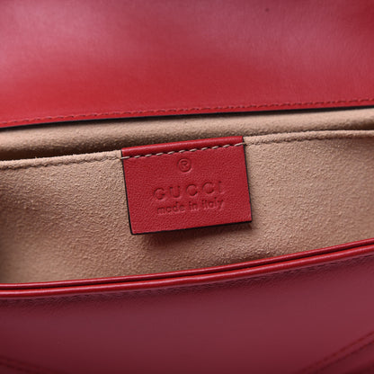 Gucci Calfskin Matelasse Mini GG Marmont Shoulder Bag Hibiscus Red 10 of 13