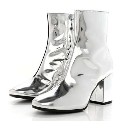 Balenciaga Miroir Calfskin Ankle Booties 36 Argent 3 of 12