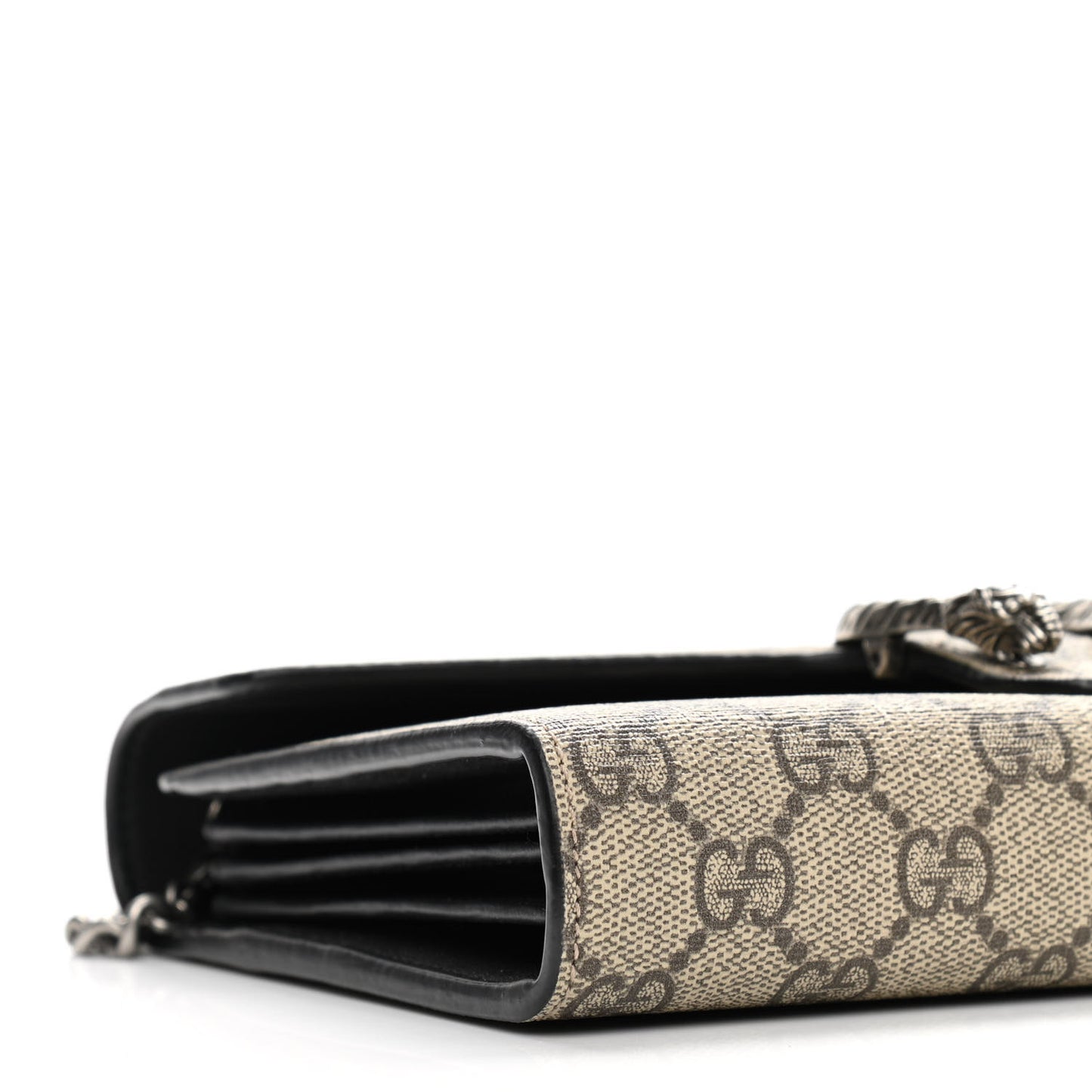 GG Supreme Monogram Mini Dionysus Chain Wallet Beige Black