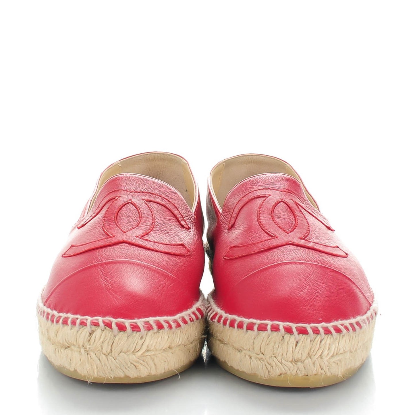 Lambskin CC Espadrilles 41 Red