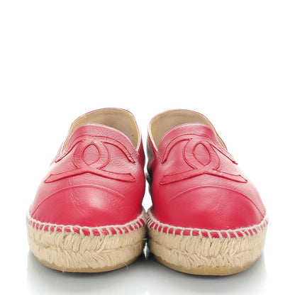 Chanel Lambskin CC Espadrilles 41 Red 3 of 10